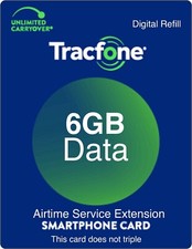 TracFone 6GB Data Prepaid Add On Refill Card, Only For Smartphones. Same Day