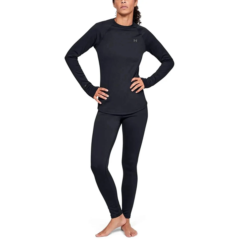 Under Armour L31414 Womens Black Packaged Base Layer 3.0 Crew Top Size M - Image 2 of 4