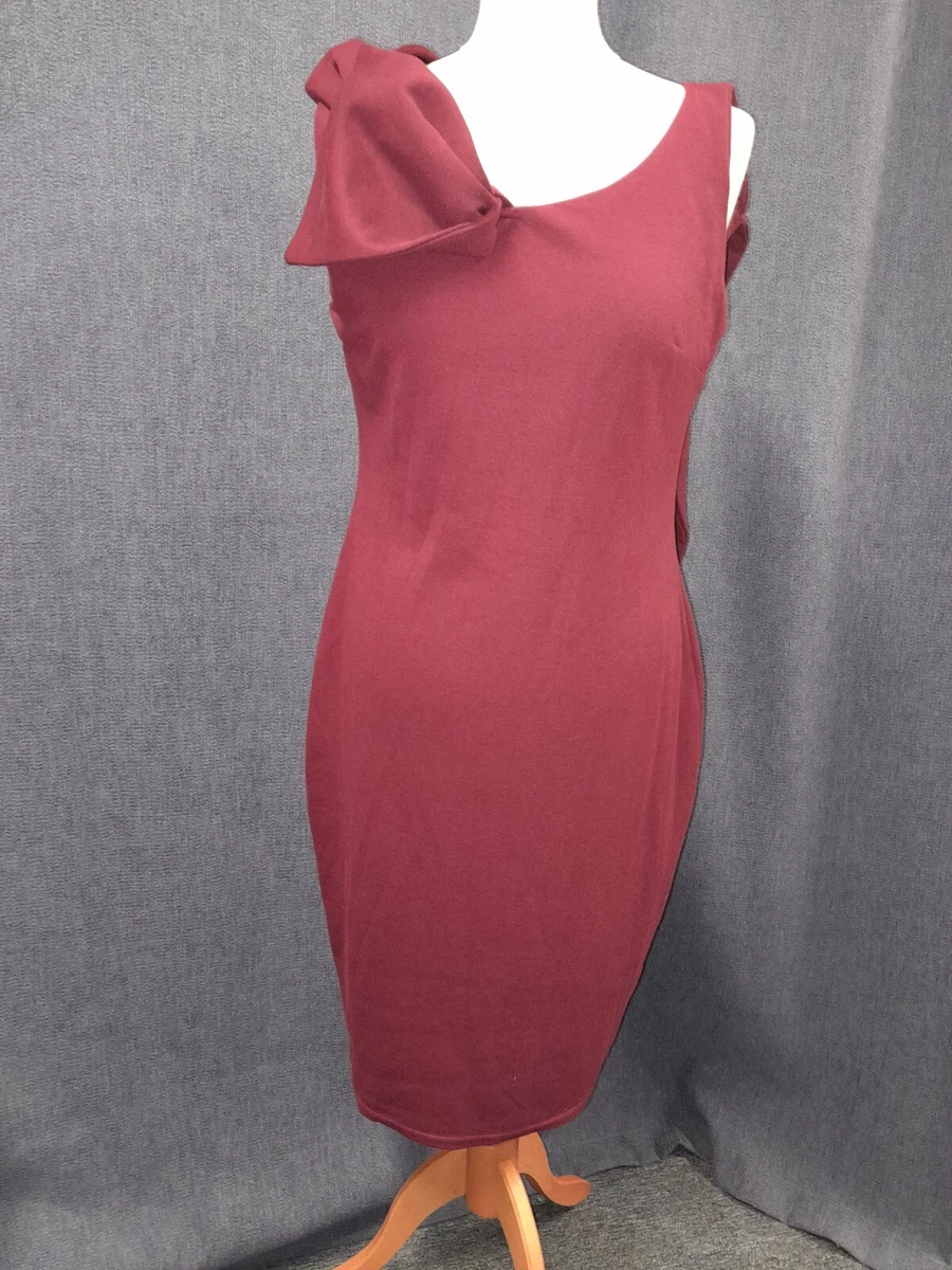 Burgundy dress size clearance 14