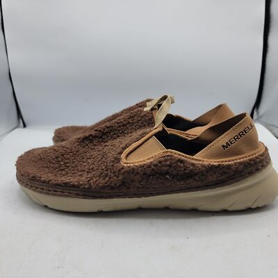 Merrell Hut Moc Mens 9 Brown Cozy Smore Marron Fuzzy Slip On  display picture 3