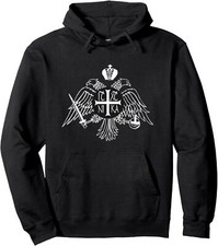 New Outline Byzantine Double-headed Eagle Made In USA Pullover Hoodie