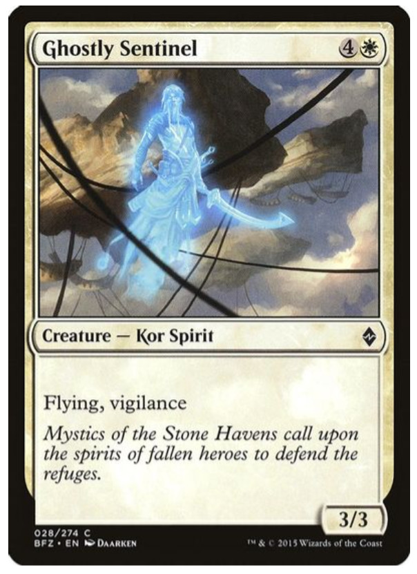 Magic the Gathering Cards Ghostly Sentinel (x4) PLAYSET Battle for Zendikar 