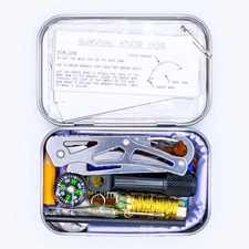 54 pc EDC Survival Tin Kit for Emergency, Camping, Hiking - Perfect Gift