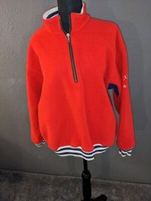 Men's Cutter  Buck Red,Blue White 1/4 Zip Pull On Fleece Sweatshirt TgSz Large