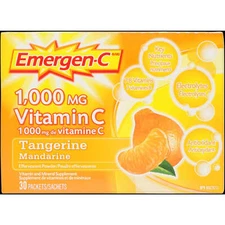 Emergen-C 1000mg Vitamin C Mineral Supplement Fizz Drink Mix Tangerine 30 pc NEW