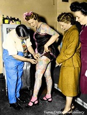 Tattooed Lady Betty Broadbent 6 - Vintage Photo Print