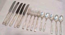 Vintage W.B. (Weidlich Bros) SilverPlate Lot 5 TEASPOONS 4 DINNER FORKS 5 KNIVES