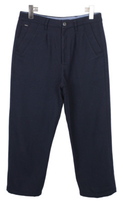G-Star Bronson Loose Pleat 3D Chino Hose Damen W26 L25 Wollmischung Marineblau