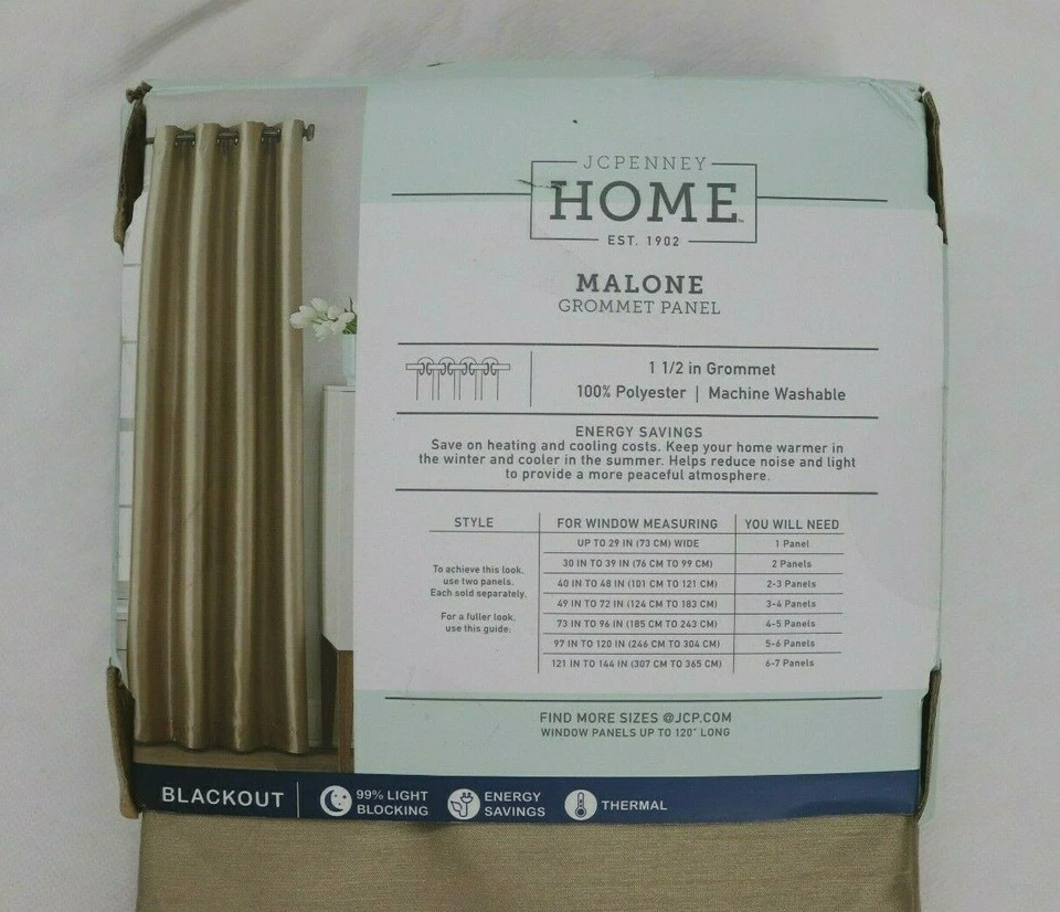 Panel de cortina JCP Malone seda como ojal 50X84 tradicional tostado caqui apagón Foto 4 de 4