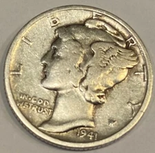 1941-S Mercury Dime - 90% Silver - VERY NICE SEE DESCRIPTION FOR DETAILS !