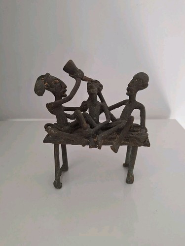 Statue Sculpture Bronze Afrique, Figurine Statuette Miniature - Photo 3 sur 10