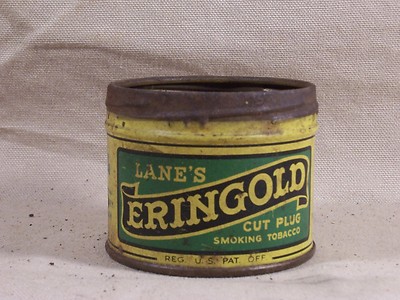 Rare Lane's Eringold Cut Plug Tobacco Tin Vintage Antique