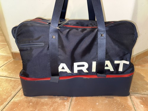 NEW! ARIAT Grip Heavy Duty Duffle Tote Bag Navy / Red, MSRP $229.95, NOTE: FLAW - Picture 3 of 24