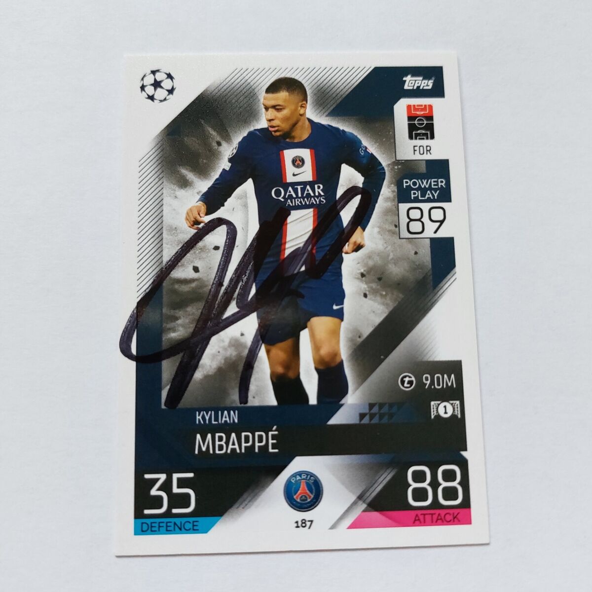 Kylian Mbappe **Signed** Card - Topps Match Attax 2022-23 Kylian Mbappe **Signed** Card - Topps Match Attax 2022-23