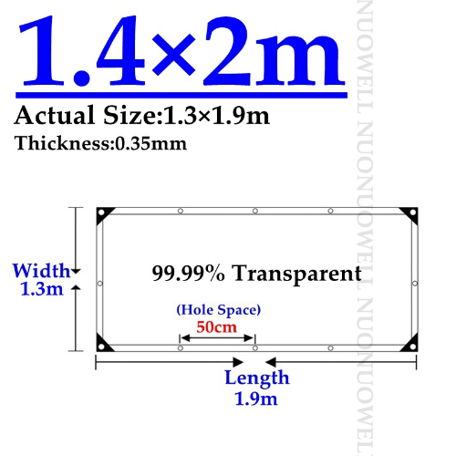Lona PVC Transparente 0.35mm 99.9% Balcón Impermeable Valla Red Impermeable - Imagen 34 de 40