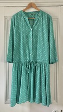 Celia Birtwell X Uniqlo Women’s Green White Star Print Tunic Dress L UK 14 EU 42