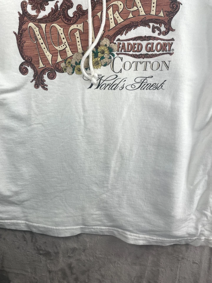 Sudadera para mujer descolorida blanca gloria logotipo gráfico cuello monje talla única Foto 2 de 4