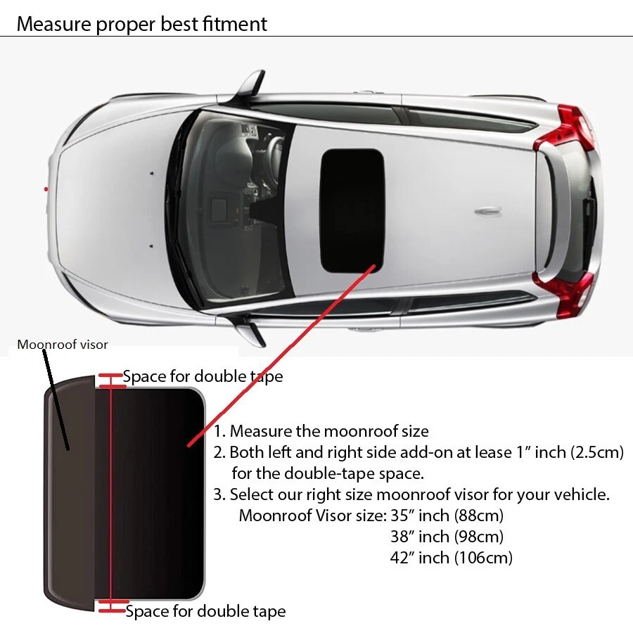 38" Moonroof Visor Window Top Sunroof Wind Deflector Rain Guard fit Oldsmobile Foto 4 de 4