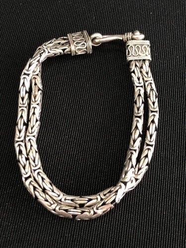 Vintage Ukraine Sterling Silver 925 Men's Women's Chain Bracelet Marked 24gr - 第 1/15 張圖片