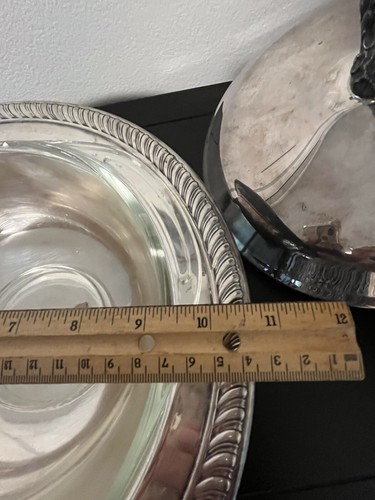 F.B. ROGERS SILVER CO. SILVER PLATED FOOTED COVERED DISH SERVING BOWL #1158 - Picture 13 of 16