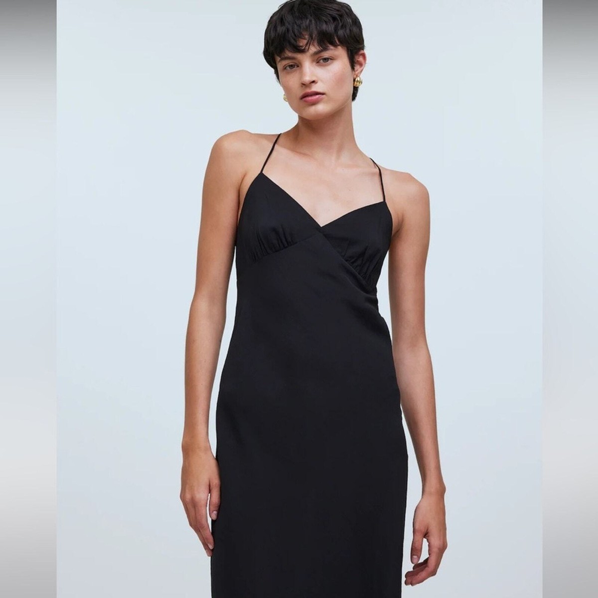 blaxk midi dress Salome Black Twisted Asymmetric Midi Dress – Club L London