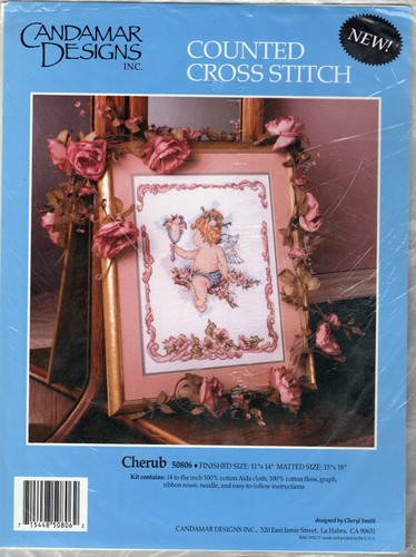 "Cherub" ©1994 Candamar Designs Counted Cross Stitch Embroidery Kit 50806 - Picture 3 of 4