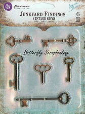 Vintage Keys Scrapbooking Junkyard Findings Prima Marketing Inc. 892234 New