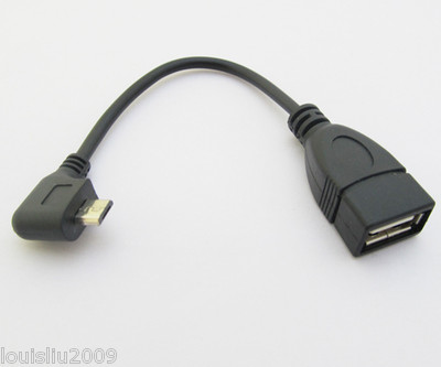 2pcs NEW Angle Host OTG Cable Micro 5pin USB male to USB female Adapter Cable