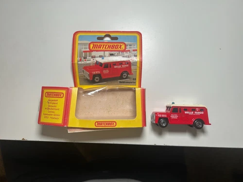 Matchbox Lesney #69 Red Wells Fargo Armoured Truck With Box