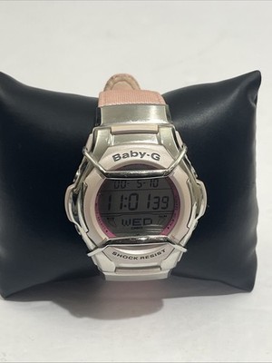 Casio Baby G 2488 MSG-135 Ladies Digital Watch Metallic Pink Strap New Battery!