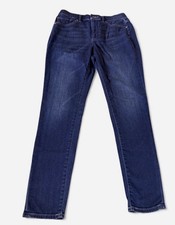 Express Jeans Legging Women's Size 6L Stretch High Rise Dark Blue Distressed