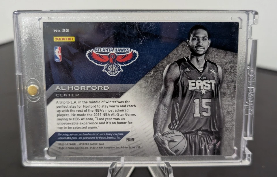 2013 13 2014 14 Spectra Al Horford Auto Patch Jersey All Stars Black 1/1  #22 - Image 3 of 3