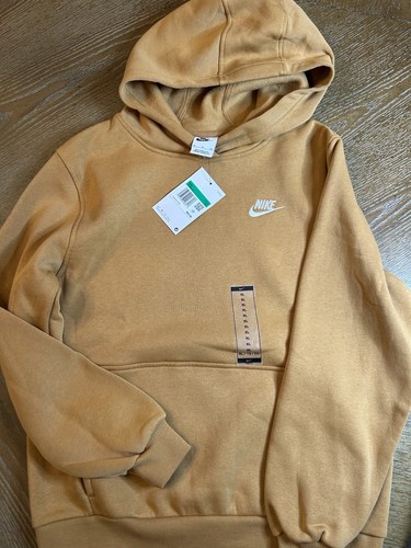 Boys Youth Xl Nike Hoodie - White Embroidery - Tan - New