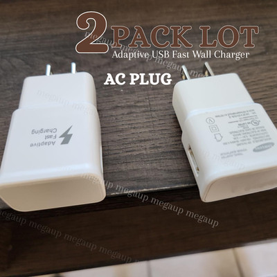 2 Pack Adapter Fast Charger USB A Android Phone Charging Plug For Samsung Galaxy