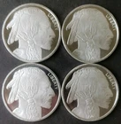 Lot of Four SilverTowne 1oz Silver Buffalo Rounds