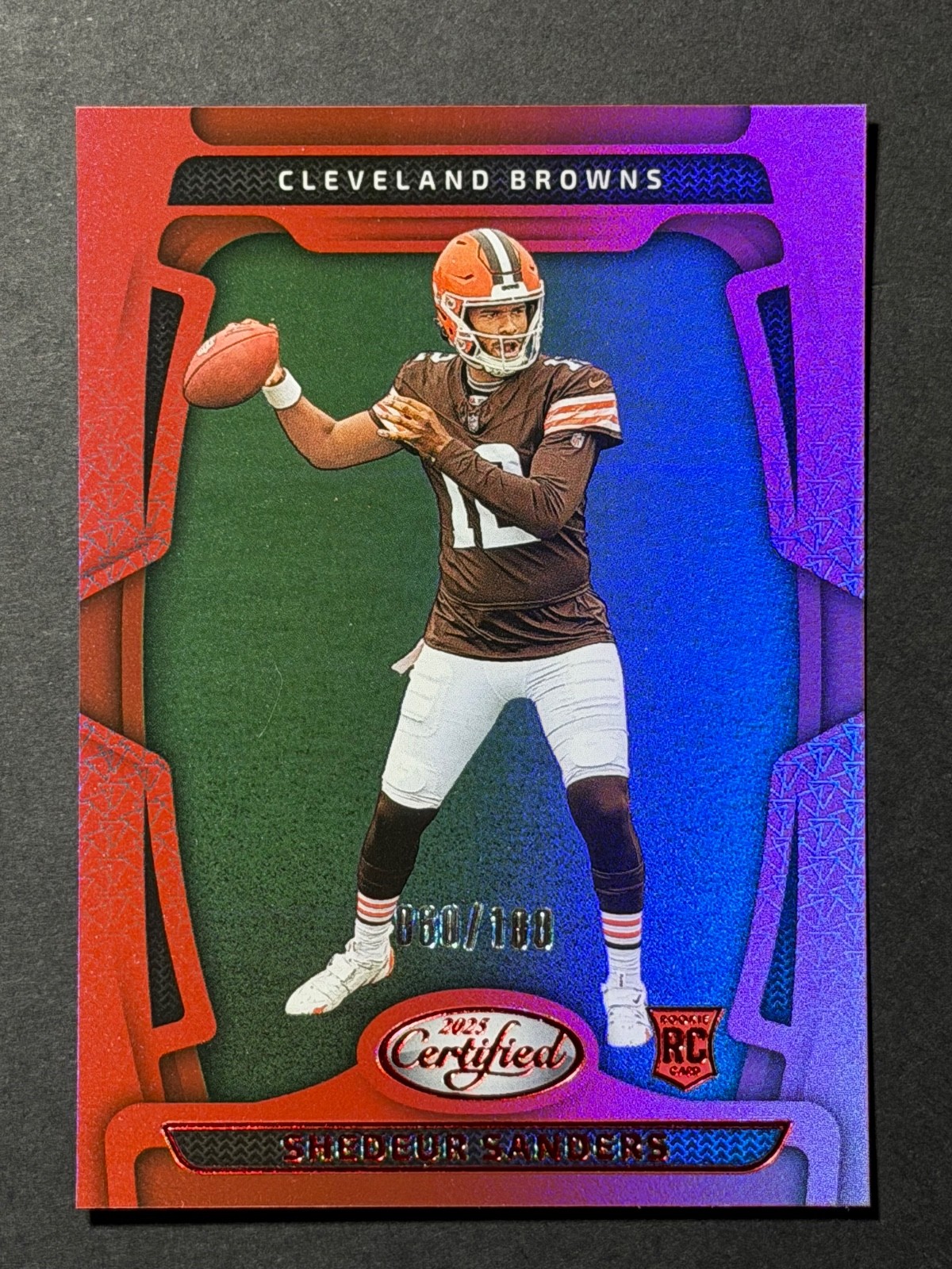2025 Panini Certified Shedeur Sanders #101 Browns (RC) Rookies Mirror Red 60/100