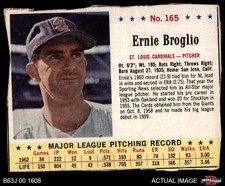 1963 Jello #165 Ernie Broglio Cardinals 1.5 - FAIR