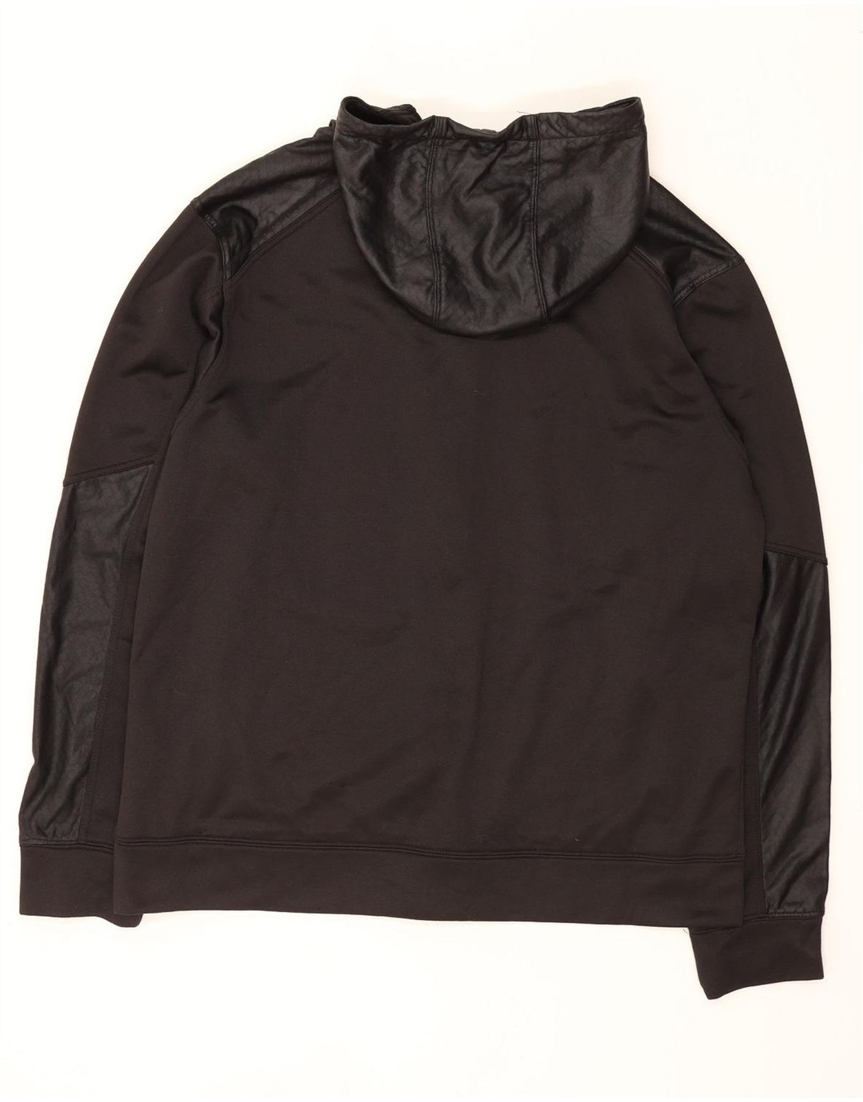 FILA Felpa con cappuccio e zip uomo grande nero poliestere UG11