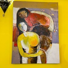 Dipinto etnico quadro maternità arte impressionismo