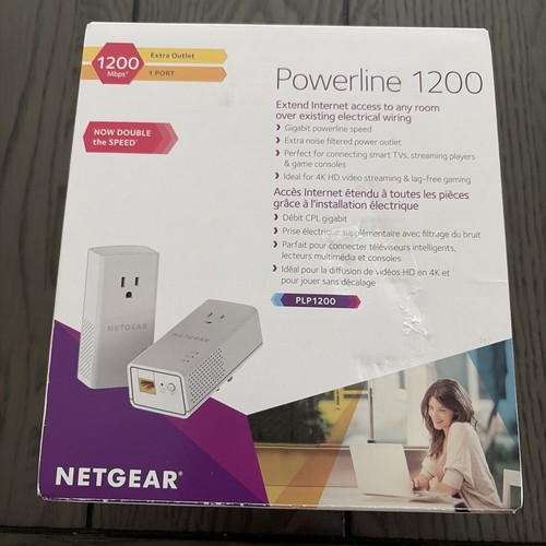 NETGEAR PL1200 Powerline 1200 Gigabit Adapter Kit Open Box Complete