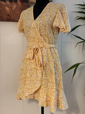 Cupshe Women's Yellow Floral Ruffle Mini Dress Size Small
