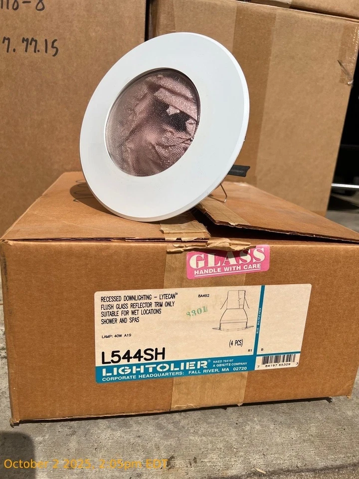 Lightolier L544SH empotrado Downlighting Lytecán vidrio al ras reflector recorte 4 piezas Foto 2 de 3