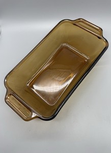 Anchor Hocking Ovenware Amber Glass Baking Dish Loaf Dish  9" x 5" VGC
