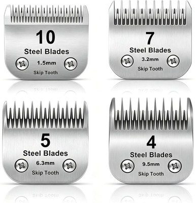 Dog Grooming Blades for Andis Oster A5 Wahl KM10 Clippers (10 7 5 4 Skip Tooth)