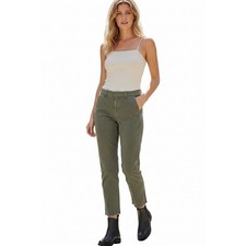 NILI LOTAN East Hampton Olive Green Pants Cotton USA Frayed Hem Sz 6 345 EUC