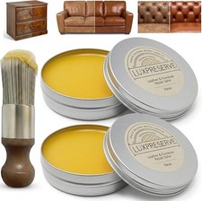 2 Pack Leather Furniture Salve  Brush Set Maintain Leather  Wood Helps Keep