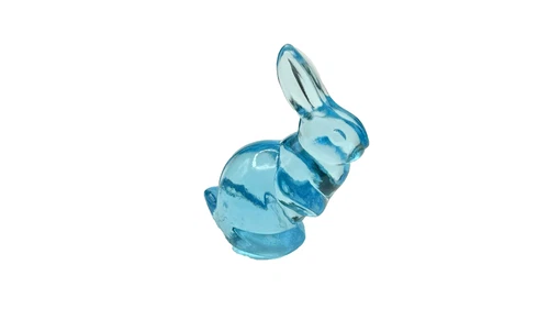 Fenton Art Glass Blue Upright Mini Rabbit Figurine