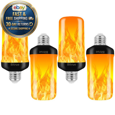 LED Flame Effect Light Bulb, 4 Modes 4 Count (Pack of 1), 4 Pack
