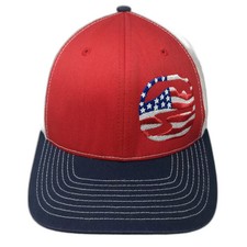 Richardson Trucker Hat Red Blue OS Snapback Embroidered American Flag Adjustable