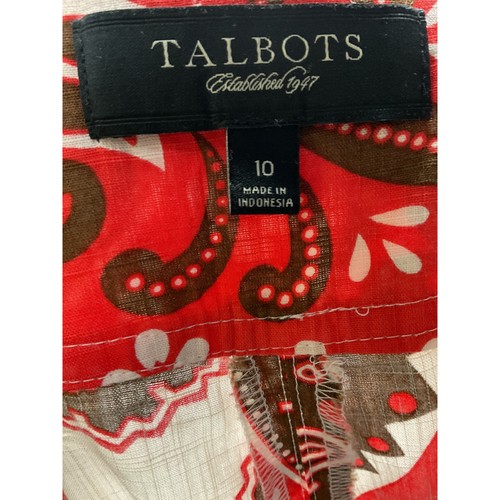 Gonna midi Talbots arancione paisley linea A - Foto 3 di 4